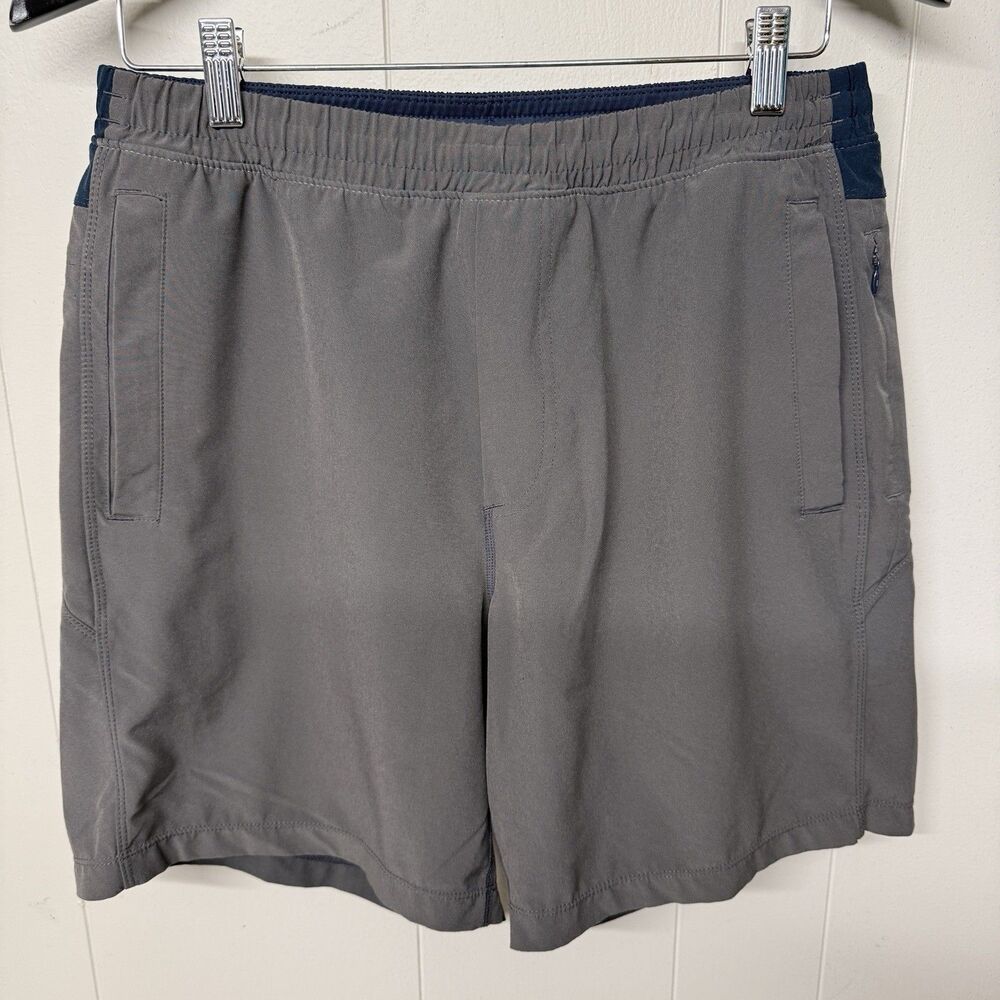 Birddogs Shorts Classic Lined 7 Inch Athletic Stretch Gym Run Gray Blue Men L